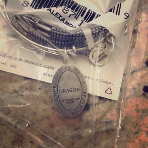 NEW Alex and Ani amber stone dragon charm bracelet